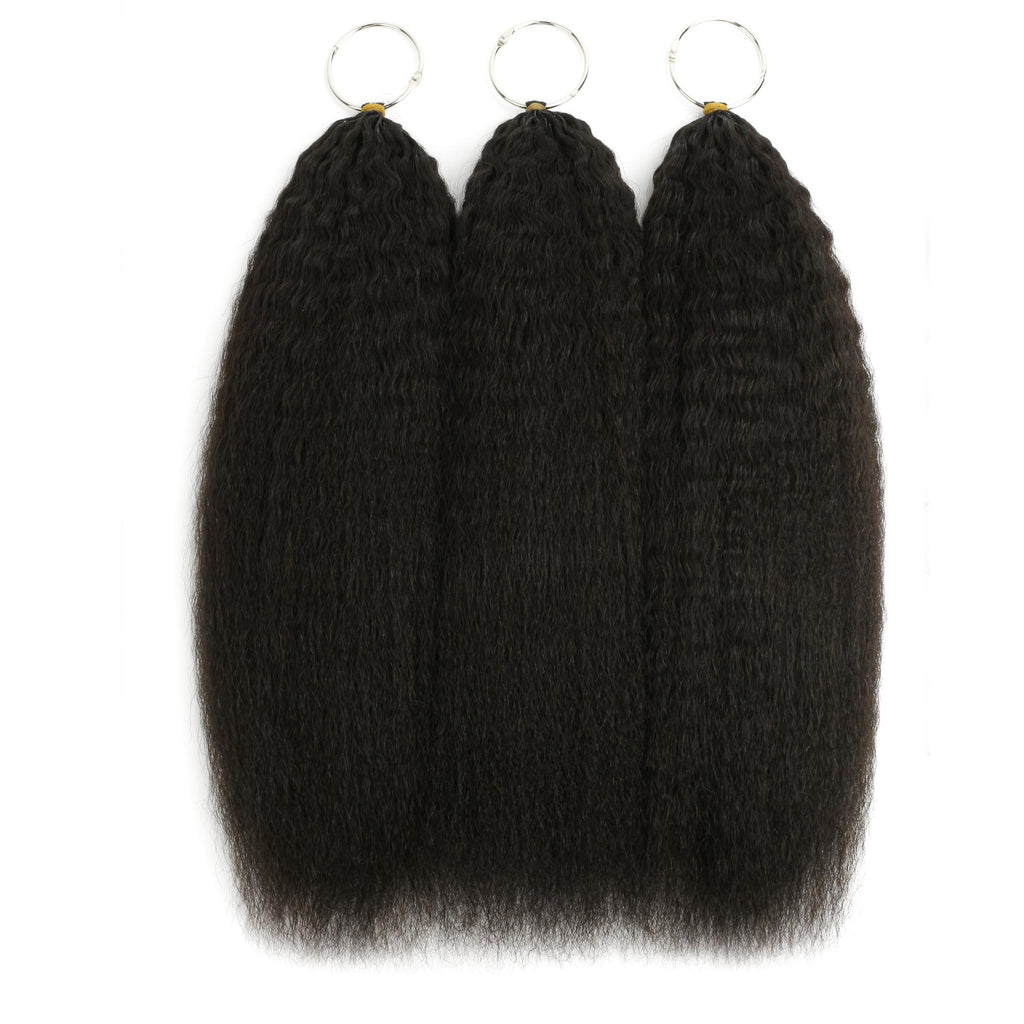 16" Kinky Straight Feather Crochet Human Hair - Private Label