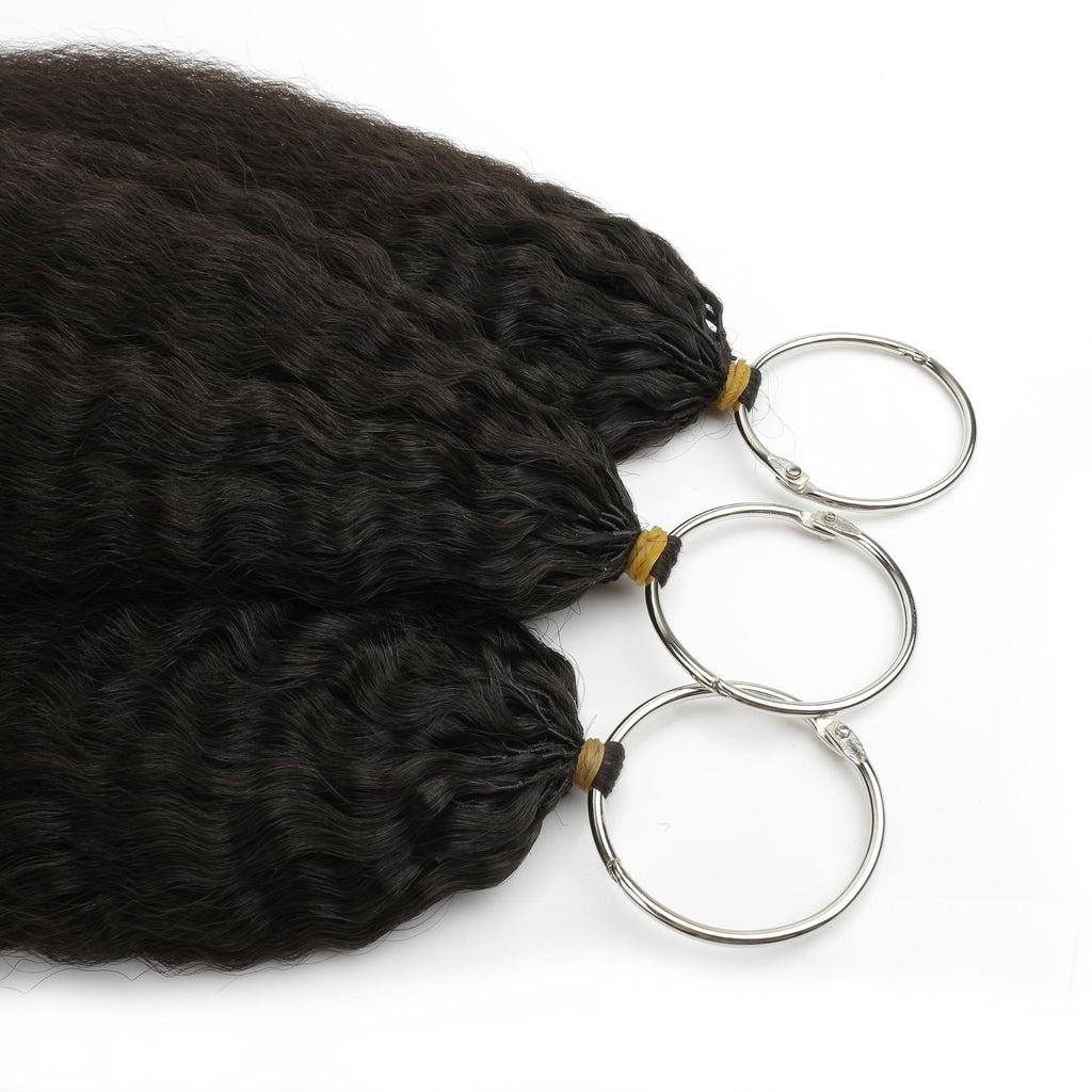 16" Kinky Straight Feather Crochet Human Hair - Private Label