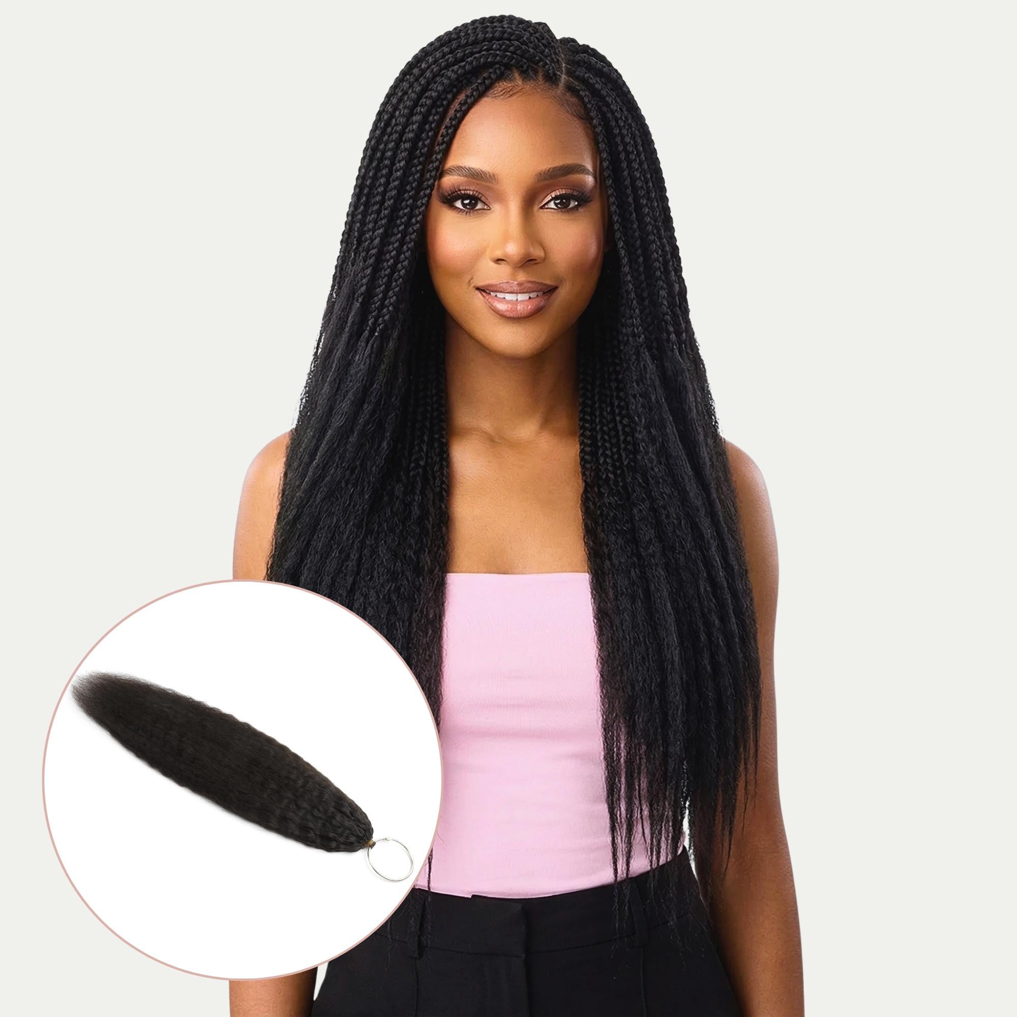 16" Kinky Straight Feather Crochet Human Hair - Private Label