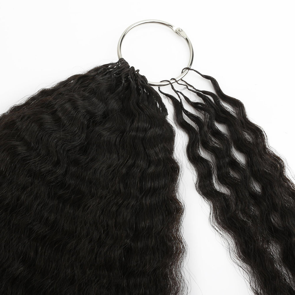 16" Kinky Straight Feather Crochet Human Hair - Private Label