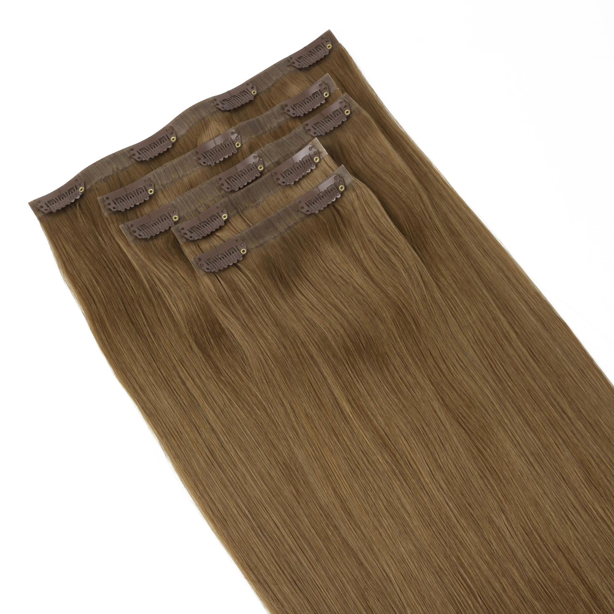 16" Medium Chestnut Brown Invisible Clip - ins (140g) - Private Label