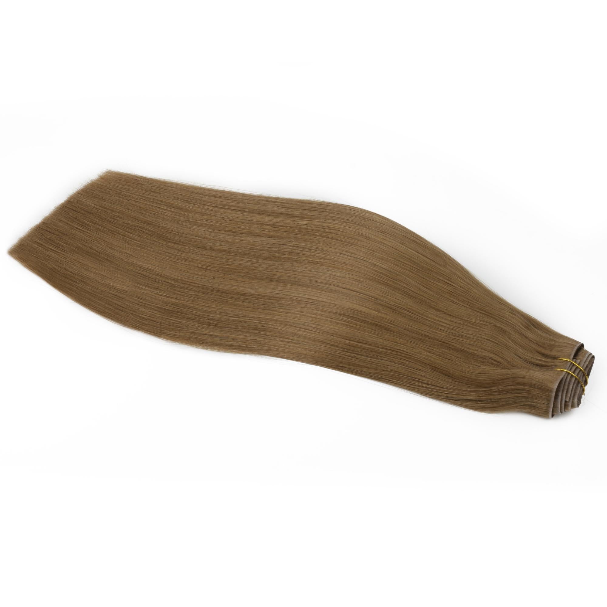 16" Medium Chestnut Brown Invisible Clip - ins (140g) - Private Label
