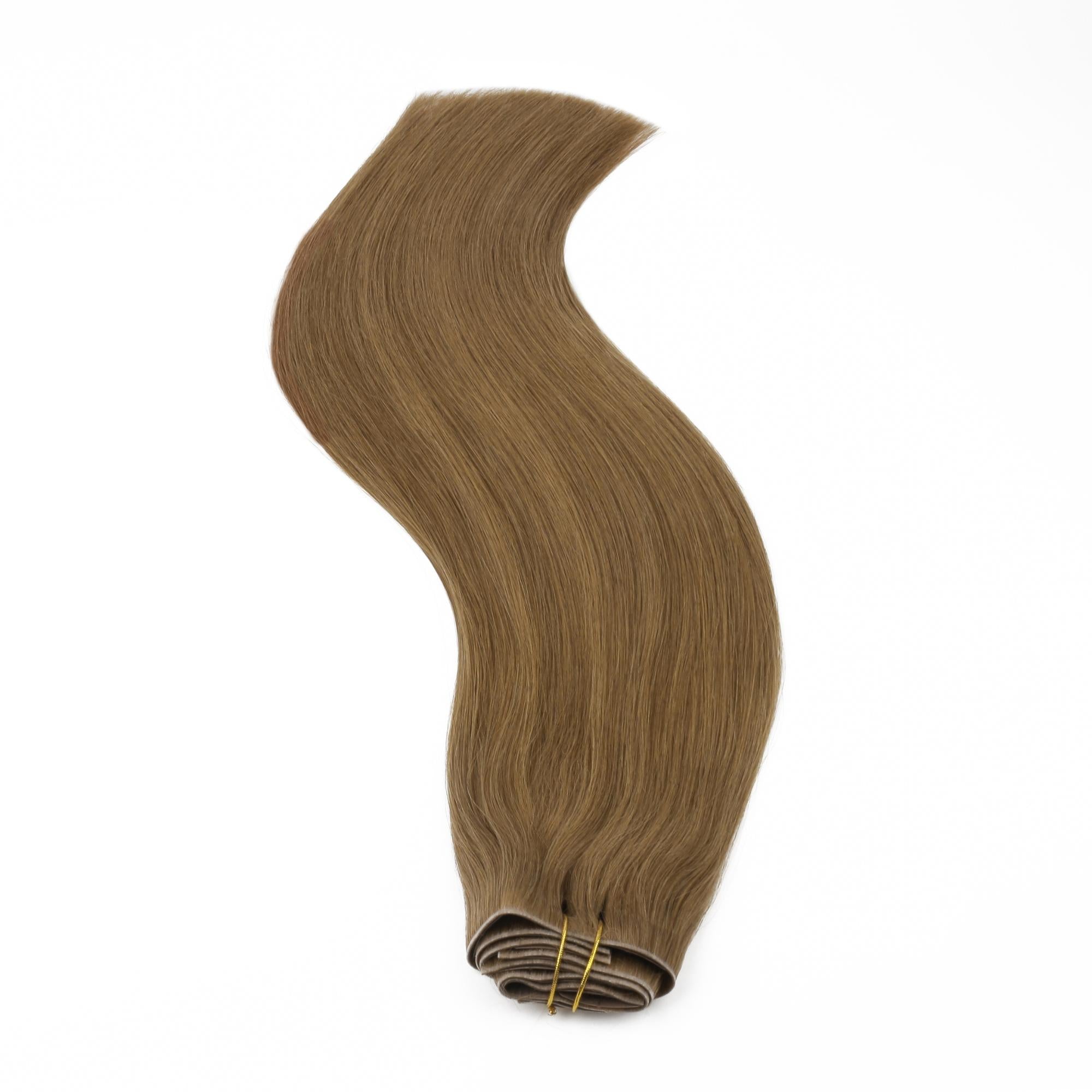 16" Medium Chestnut Brown Invisible Clip - ins (140g) - Private Label