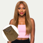 16" Medium Chestnut Brown Invisible Clip - ins (140g) - Private Label