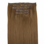 16" Medium Chestnut Brown Seamless Clip - ins (140g) - Private Label