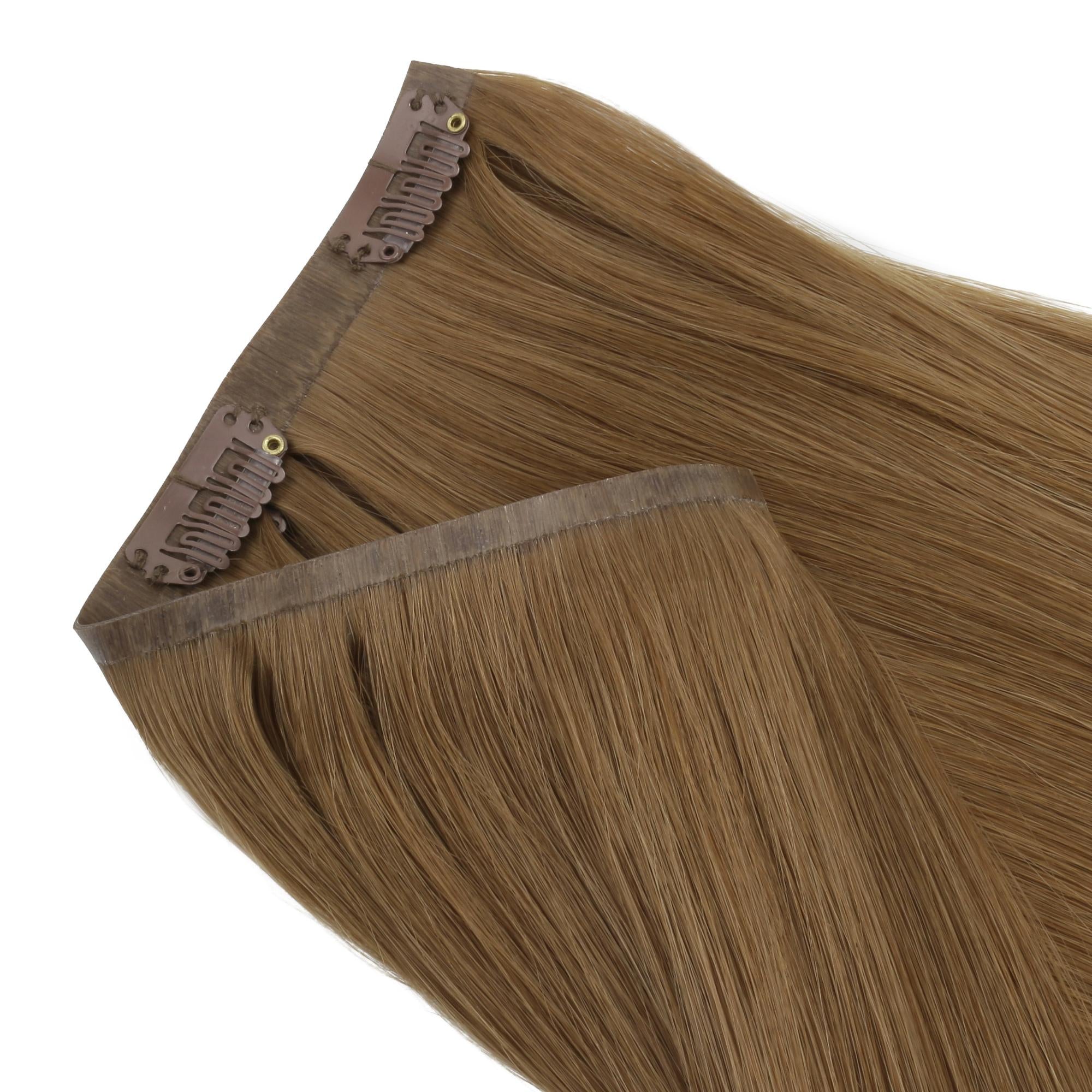 16" Medium Chestnut Brown Seamless Clip - ins (140g) - Private Label