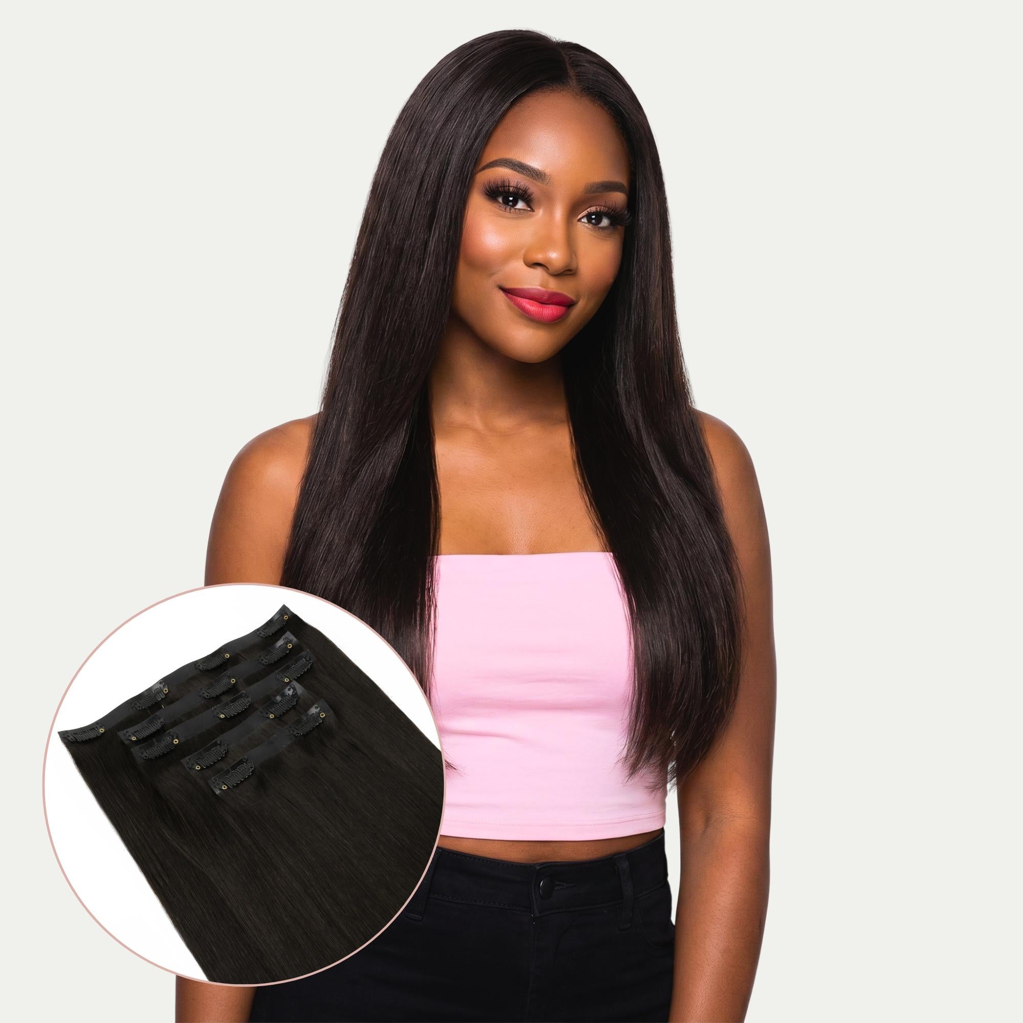 16" Off Black Invisible Clip - ins (140g) - Private Label