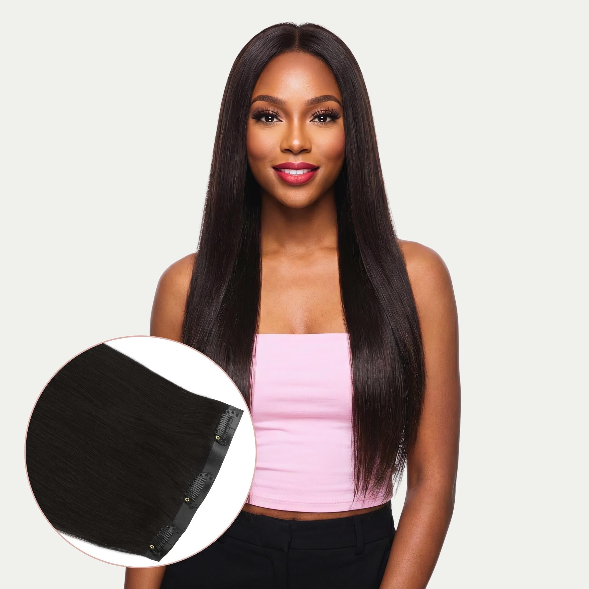 16" Off Black Seamless Clip - ins (140g) - Private Label