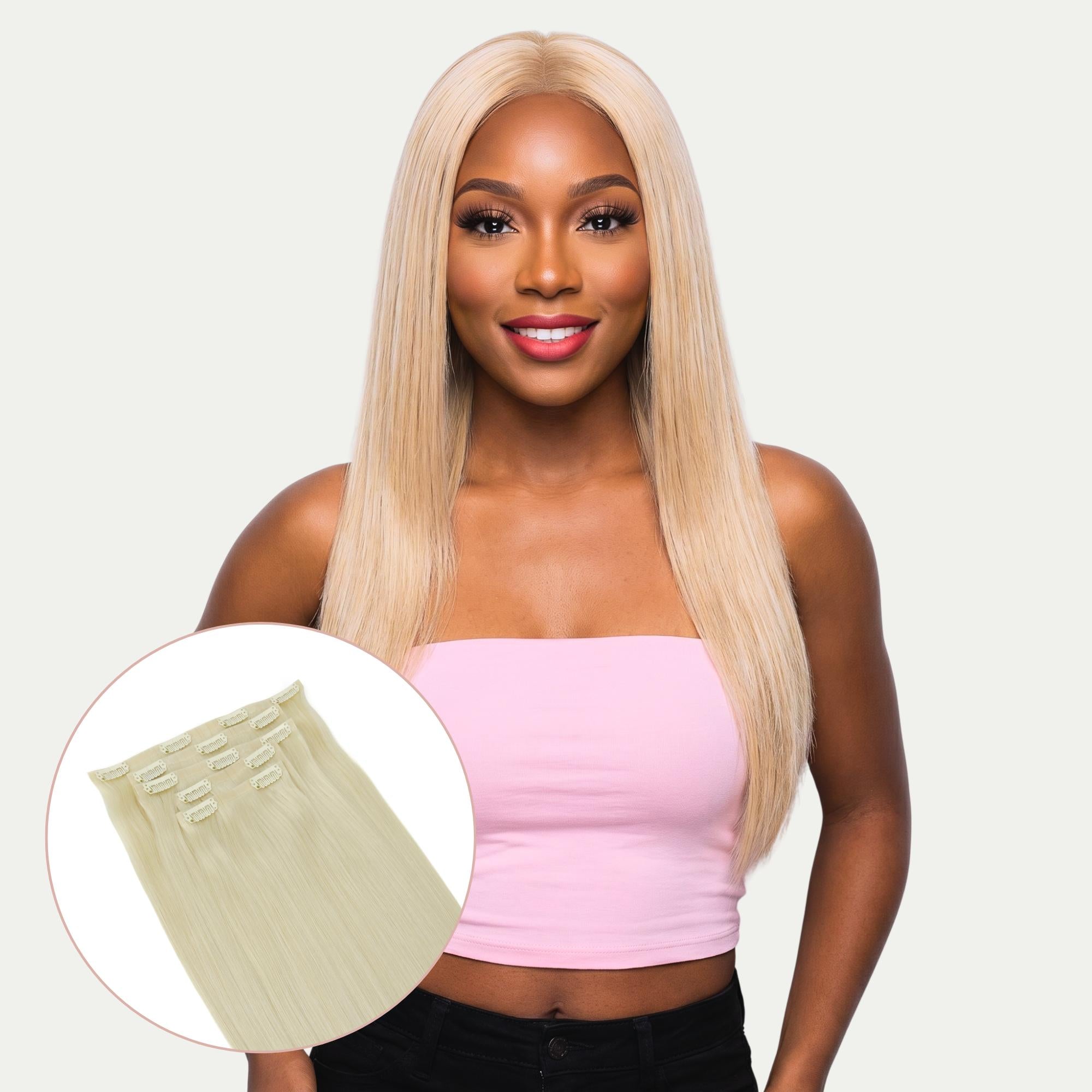 16" Platinum Blonde Invisible Clip - ins (140g) - Private Label