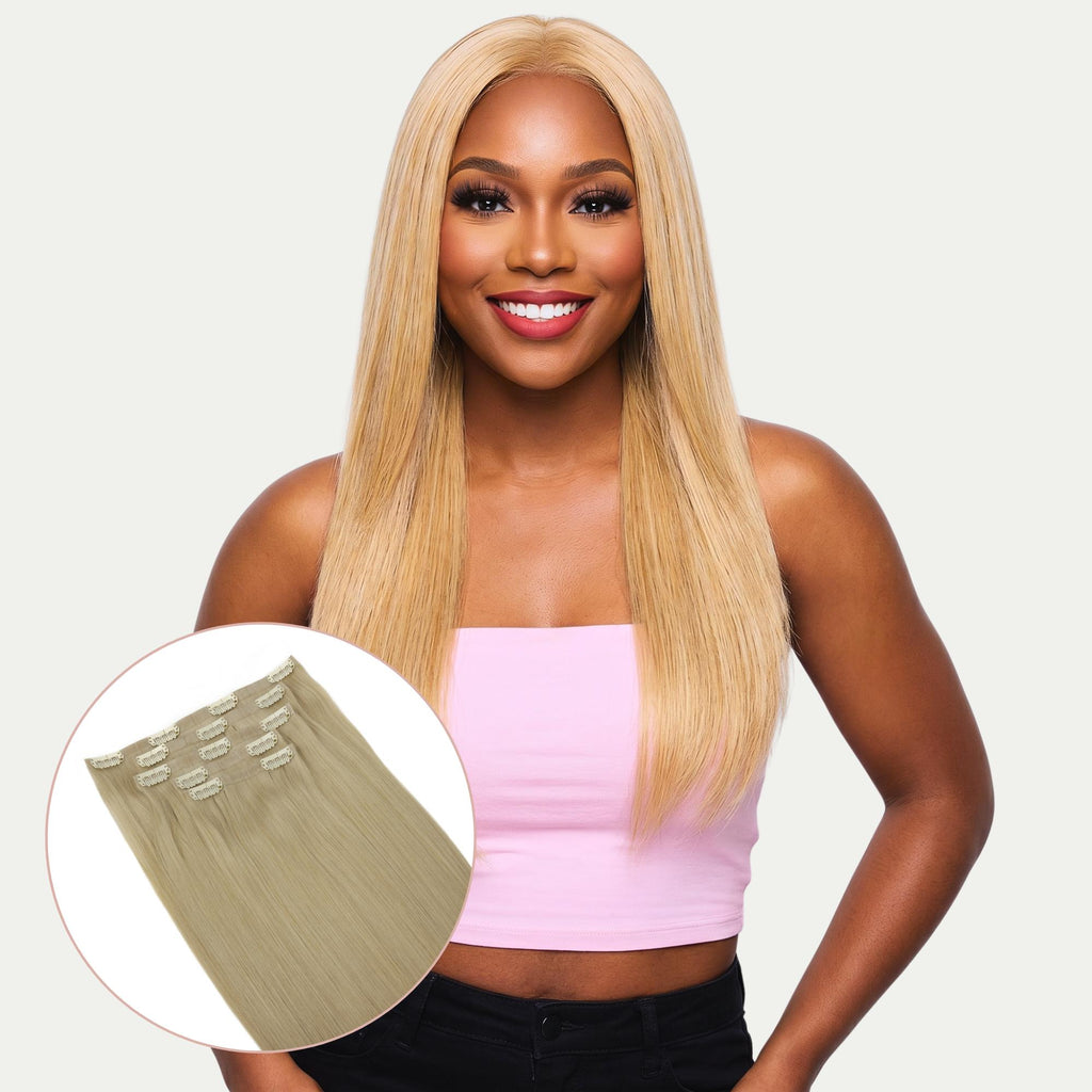 16" Warm Honey Blonde Invisible Clip - ins (140g) - Private Label
