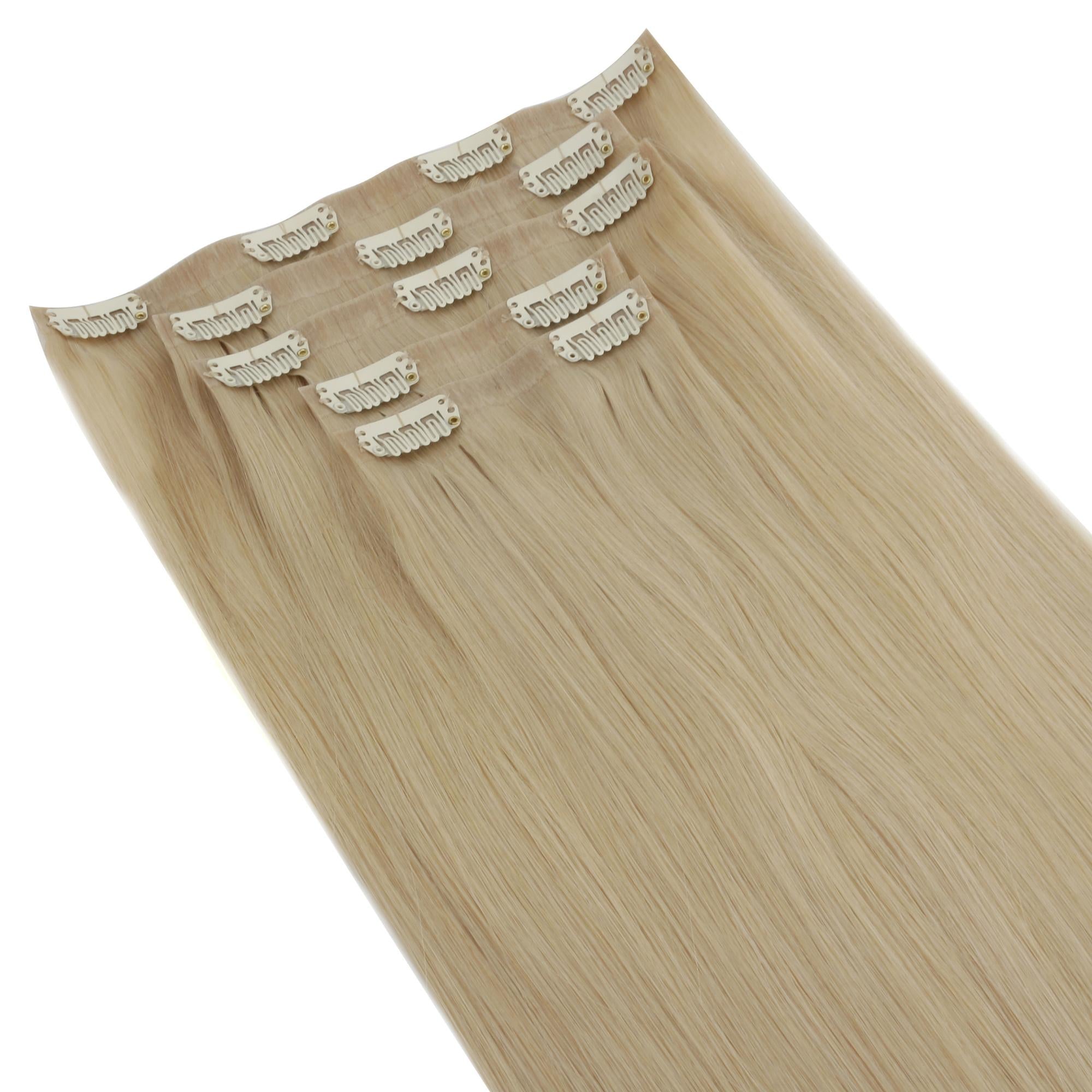 16" Warm Honey Blonde Seamless Clip - ins (140g) - Private Label