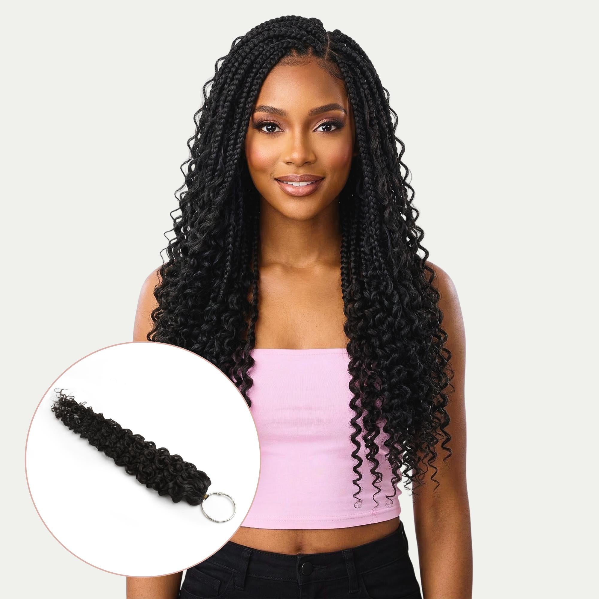 16" Water Wave Feather Crochet Human Hair - Private Label