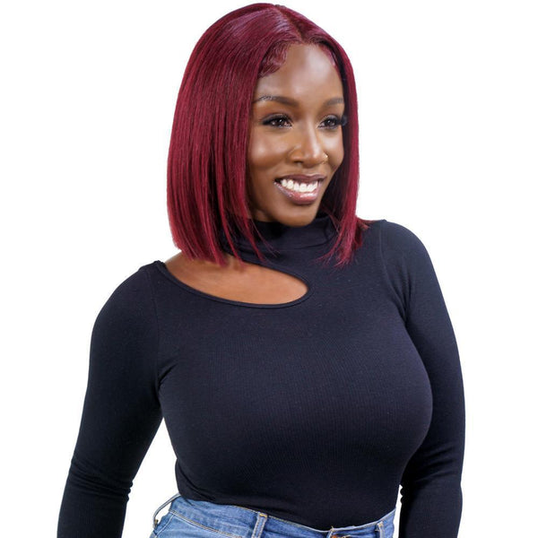 Cherry Red Bob Wig | 100% Human Hair Lace Front Wig  display picture 1