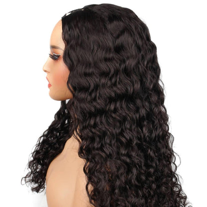 Messy Curl V Part 100% Human Hair Wig