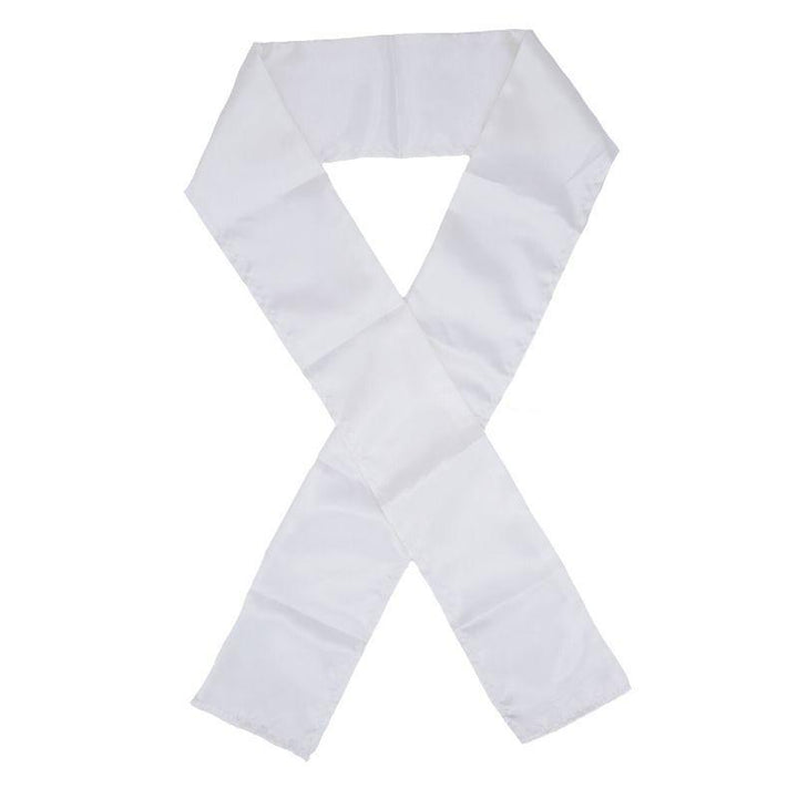 white silk edge scarf
