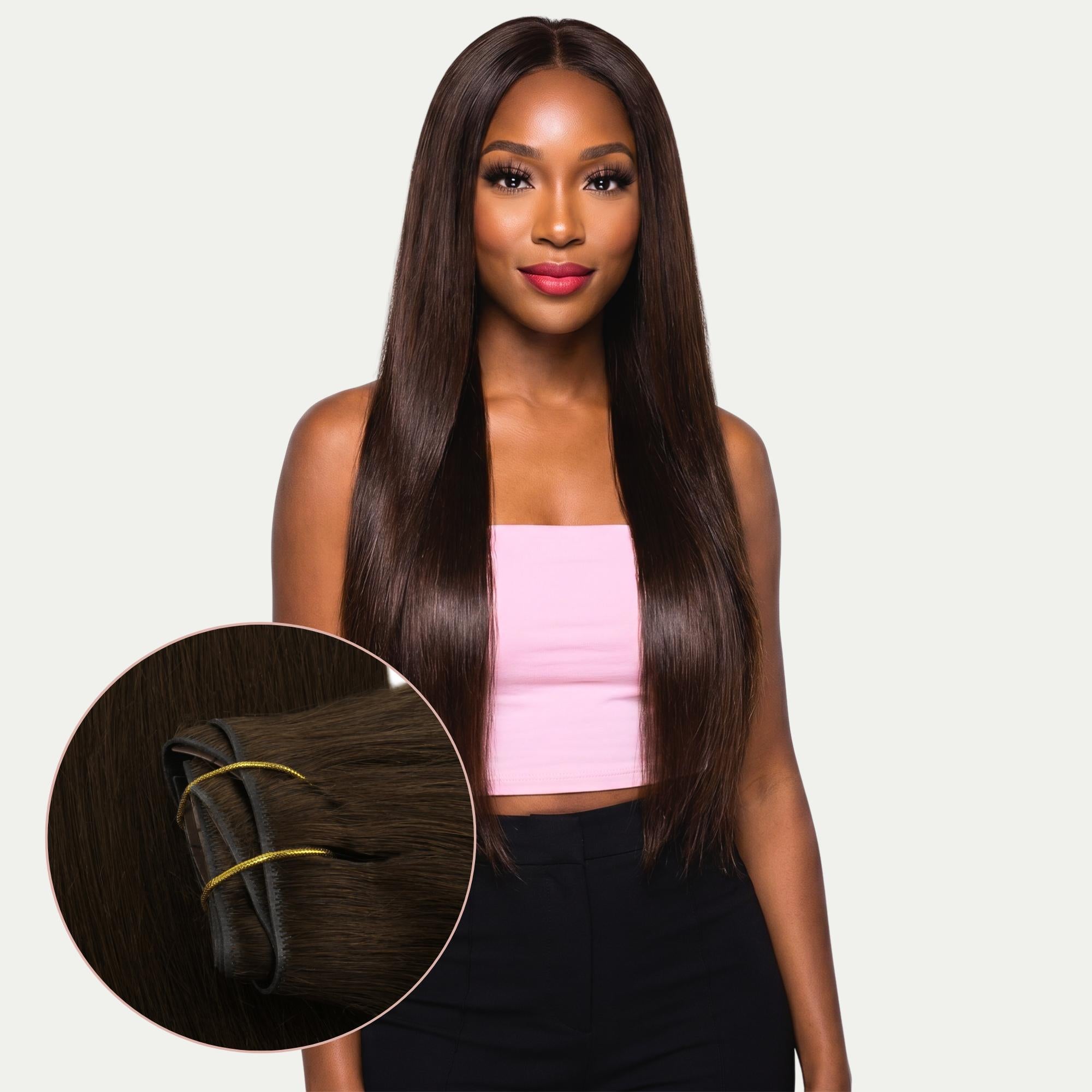 20" Dark Brown Invisible Clip - ins (180g) - Private Label