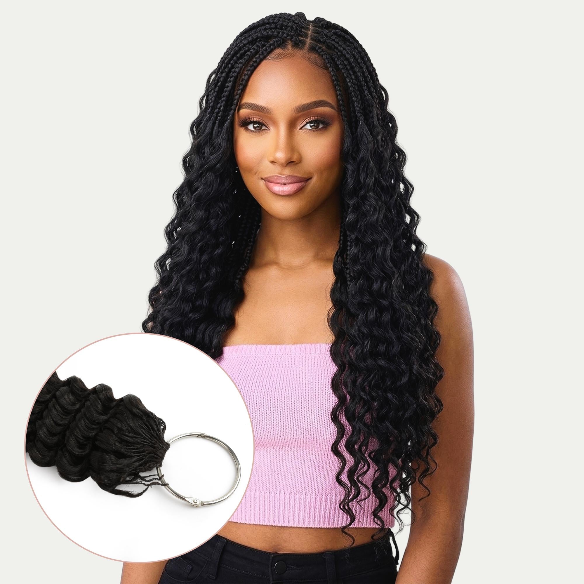 20" Deep Wave Feather Crochet Human Hair - Private Label