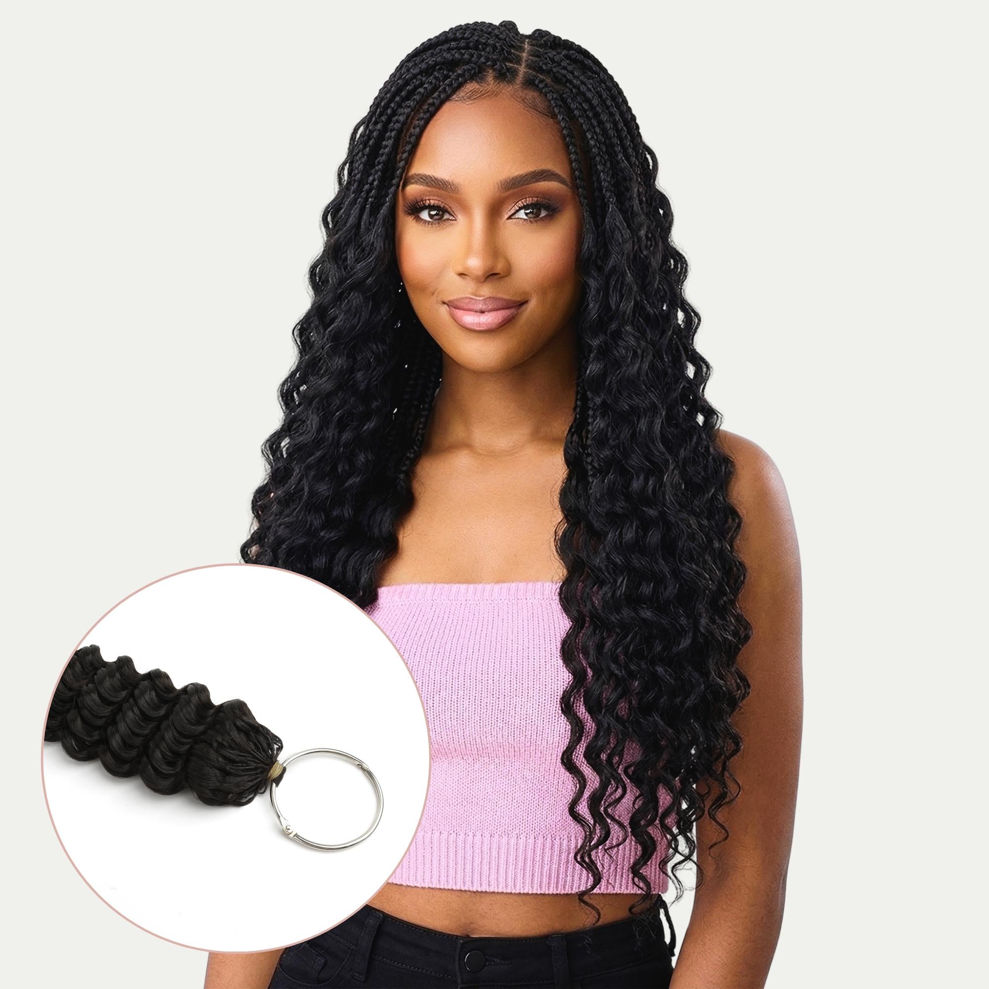 20" Deep Wave Feather Crochet Human Hair - Private Label