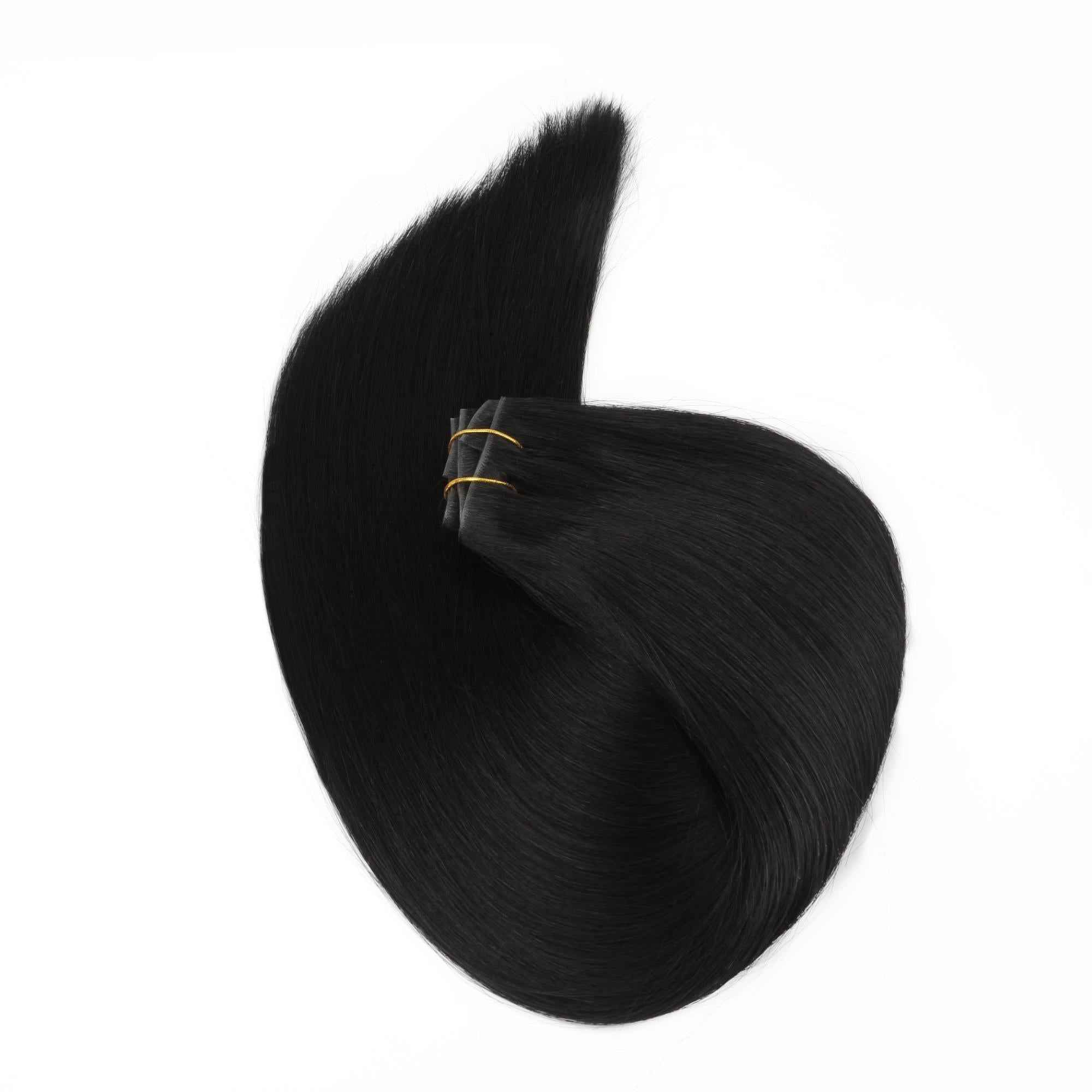20" Jet Black Invisible Clip - ins (180g) - Private Label