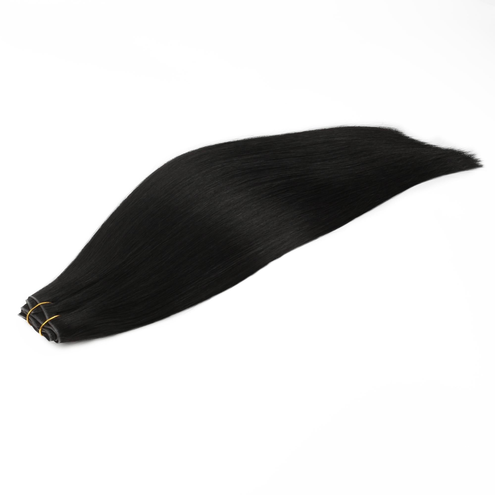 20" Jet Black Invisible Clip - ins (180g) - Private Label