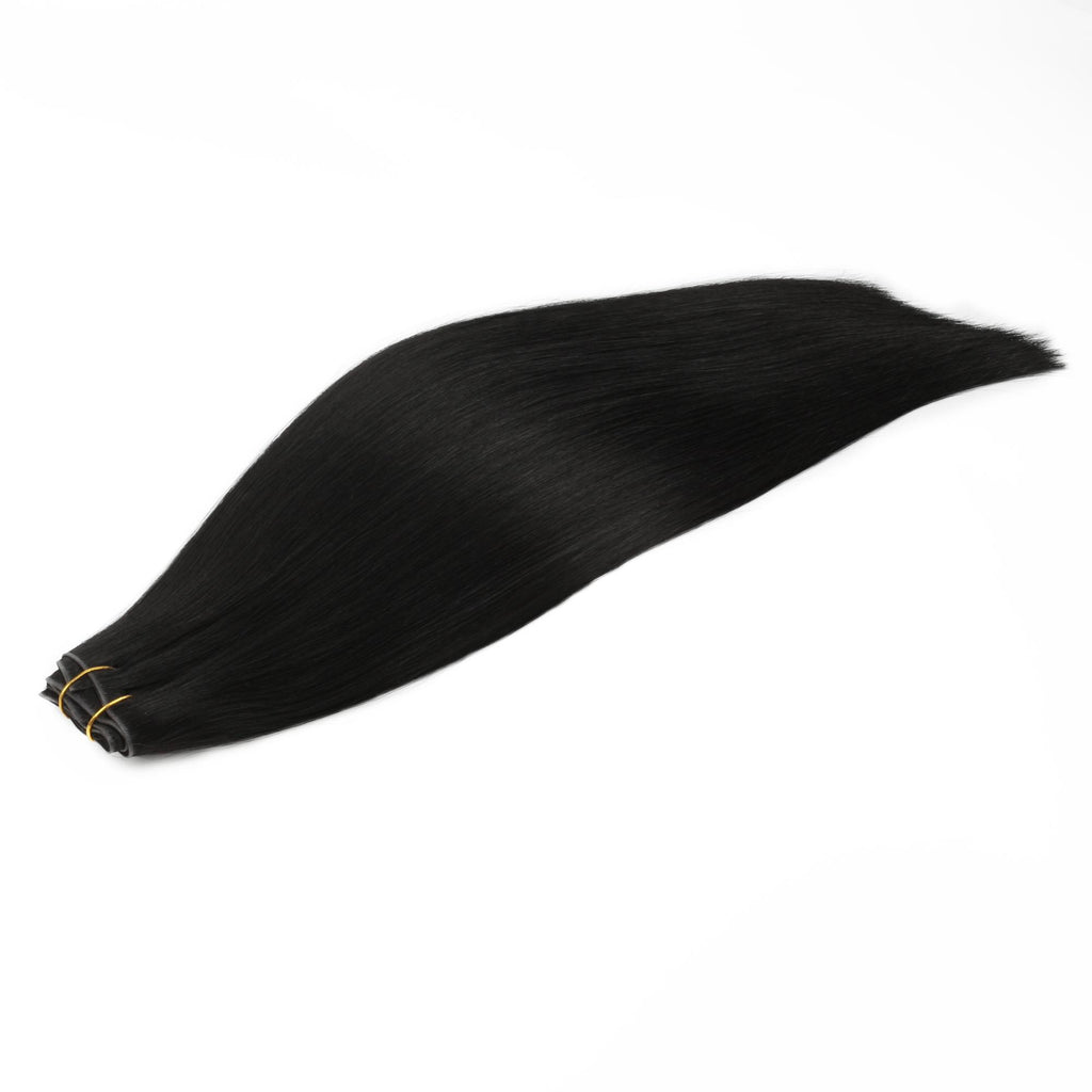 20" Jet Black Invisible Clip - ins (180g) - Private Label