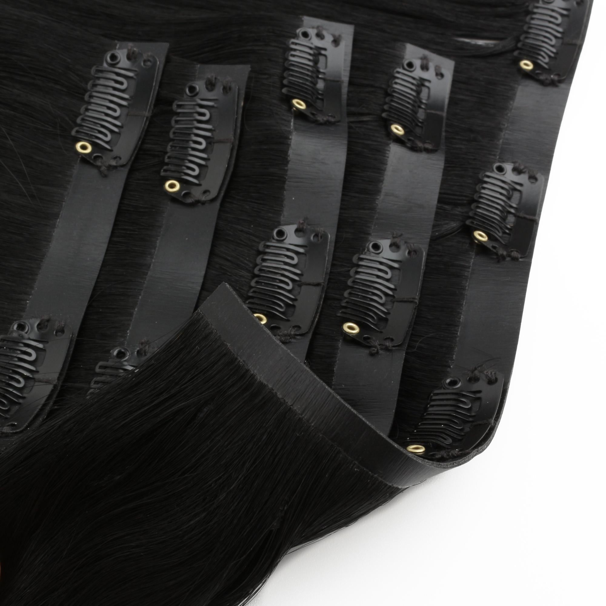20" Jet Black Seamless Clip - ins (180g) - Private Label