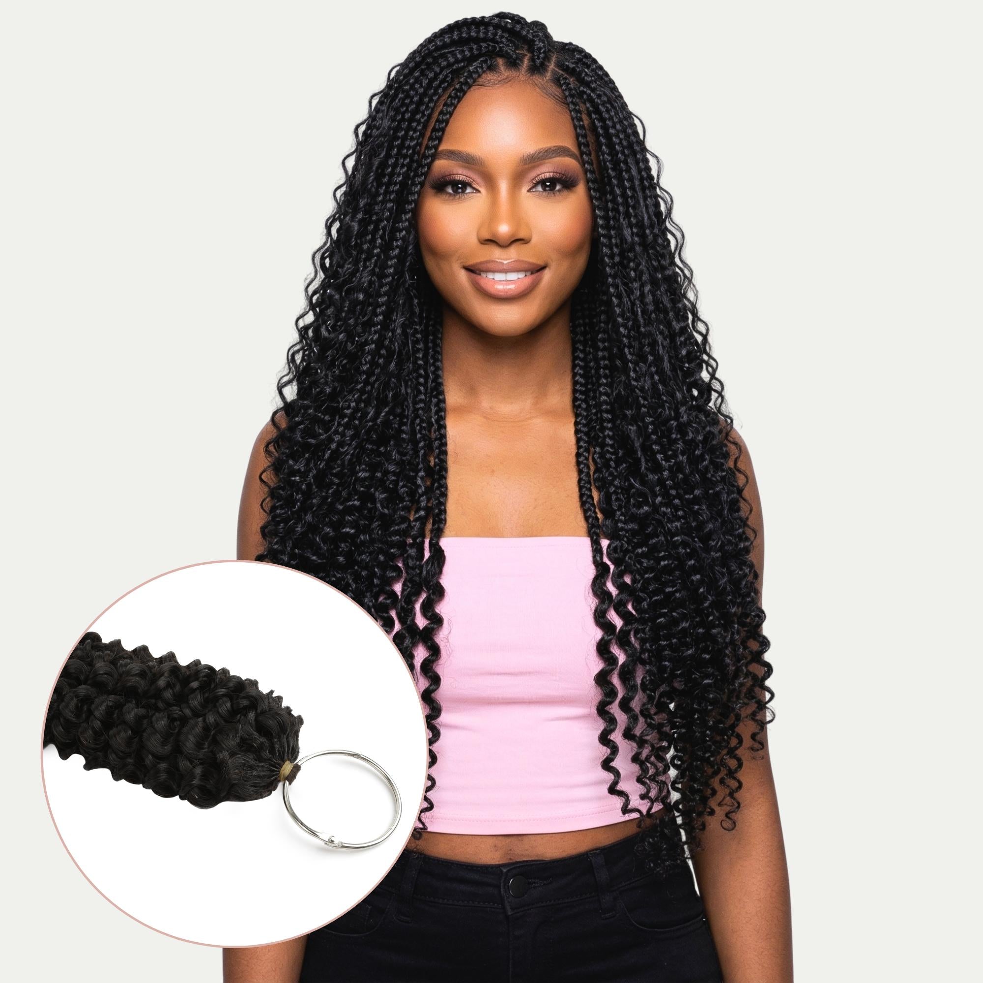 20" Kinky Curly Feather Crochet Human Hair - Private Label