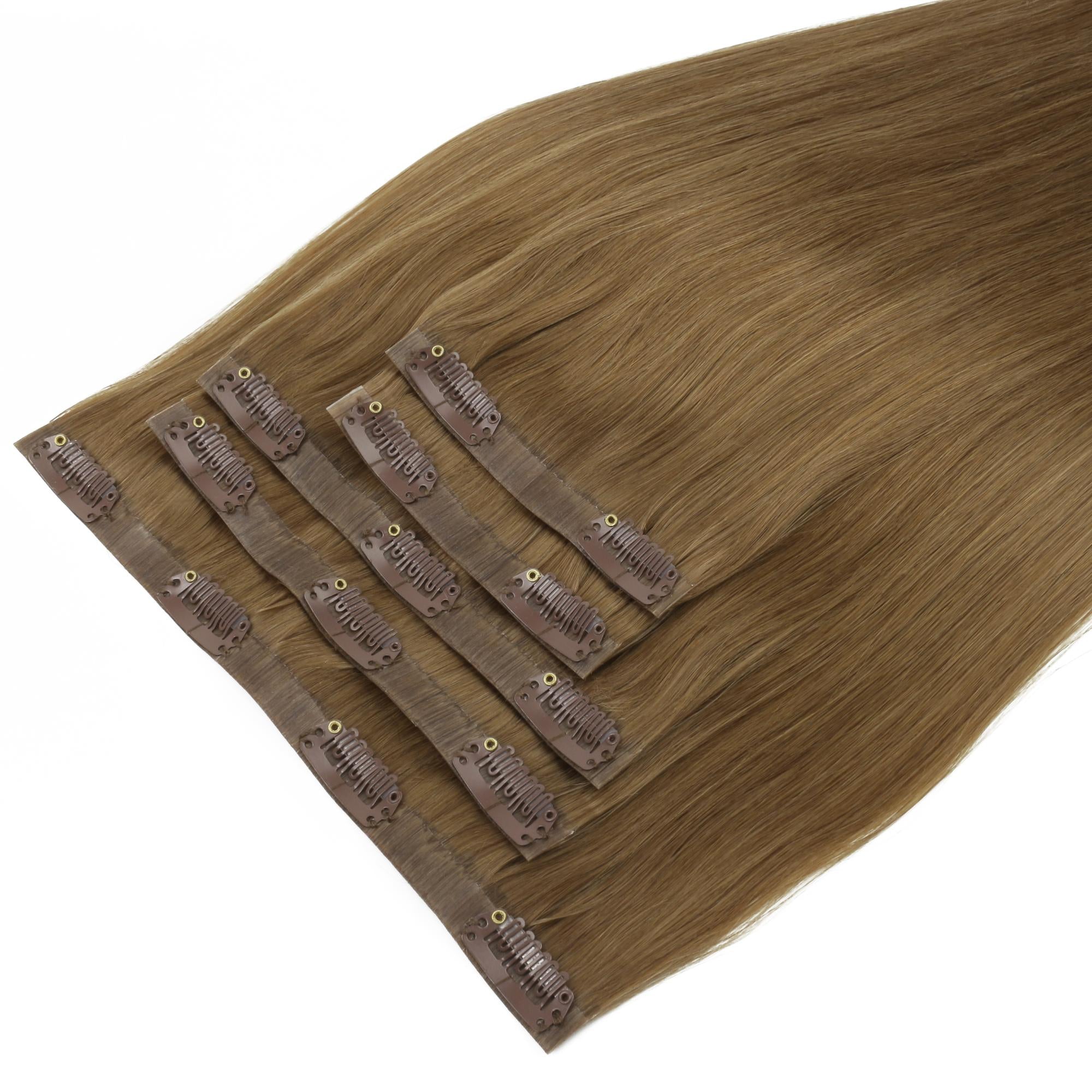 20" Medium Chestnut Brown Invisible Clip - ins (180g) - Private Label