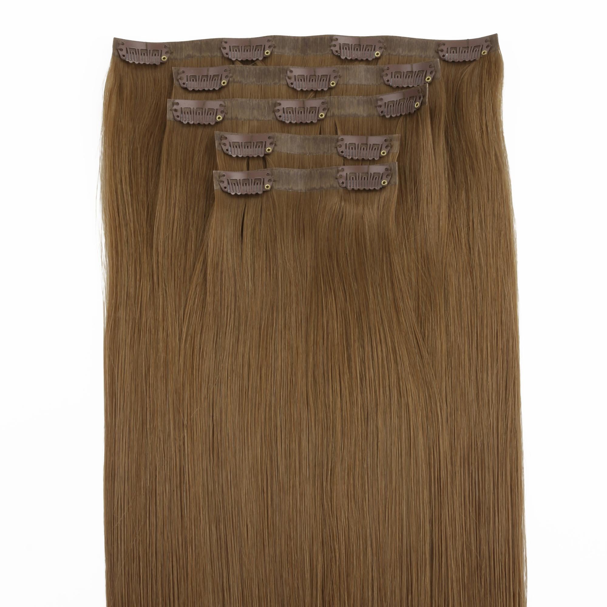 20" Medium Chestnut Brown Seamless Clip - ins (180g) - Private Label