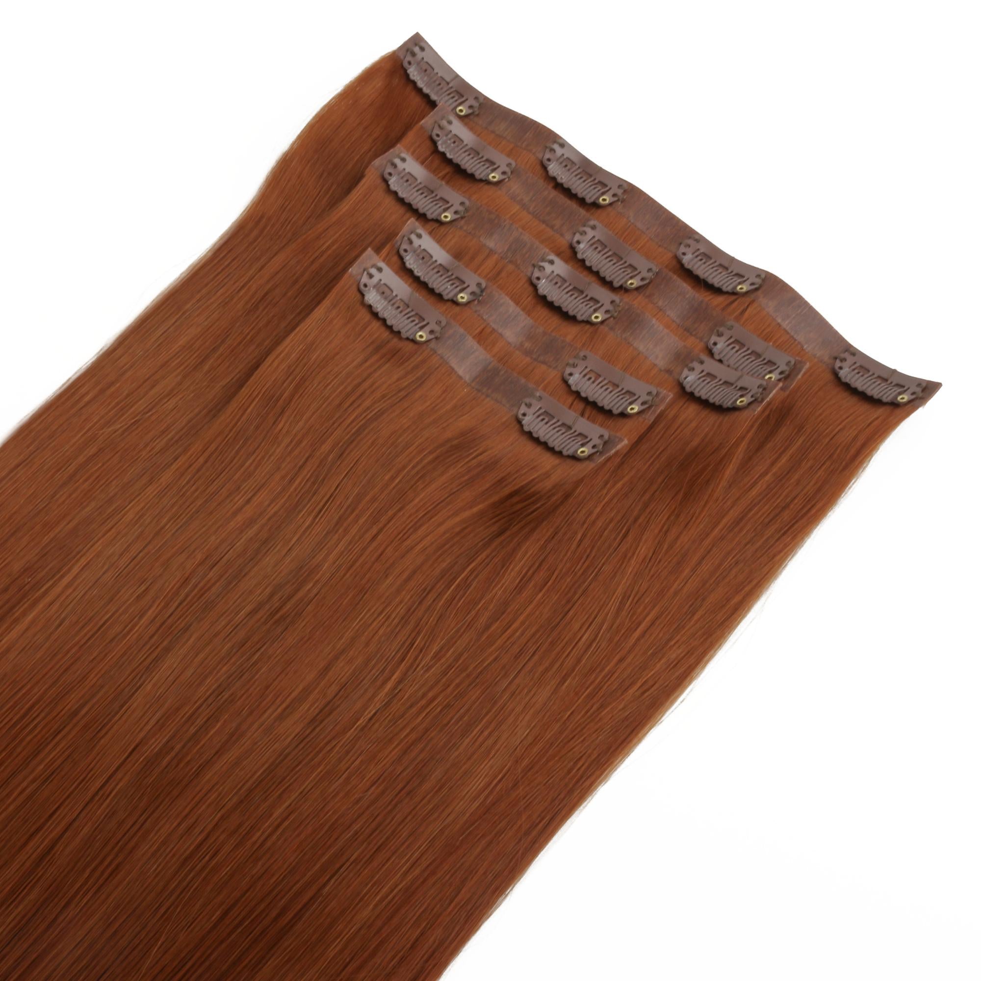 20" Rich Copper Auburn Seamless Clip - ins (180g) - Private Label