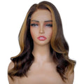 Brown Balayage Wavy 5x5 HD Lace Closure 100% Human Hair Bob Wig - Private Label