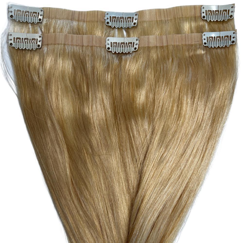 blonde seamless clip ins inside view close up