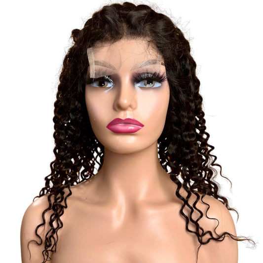 Water Wave 4x4 Transparent Closure Human Hair Wig SALE
