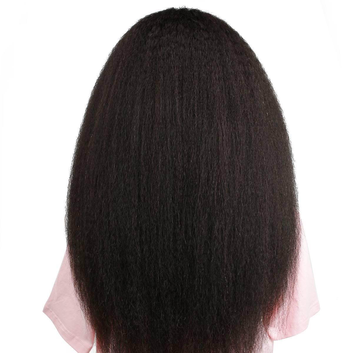 Kinky Straight 2x6 HD Lace Closure 100% Human Hair Glueless Wig - Private Label