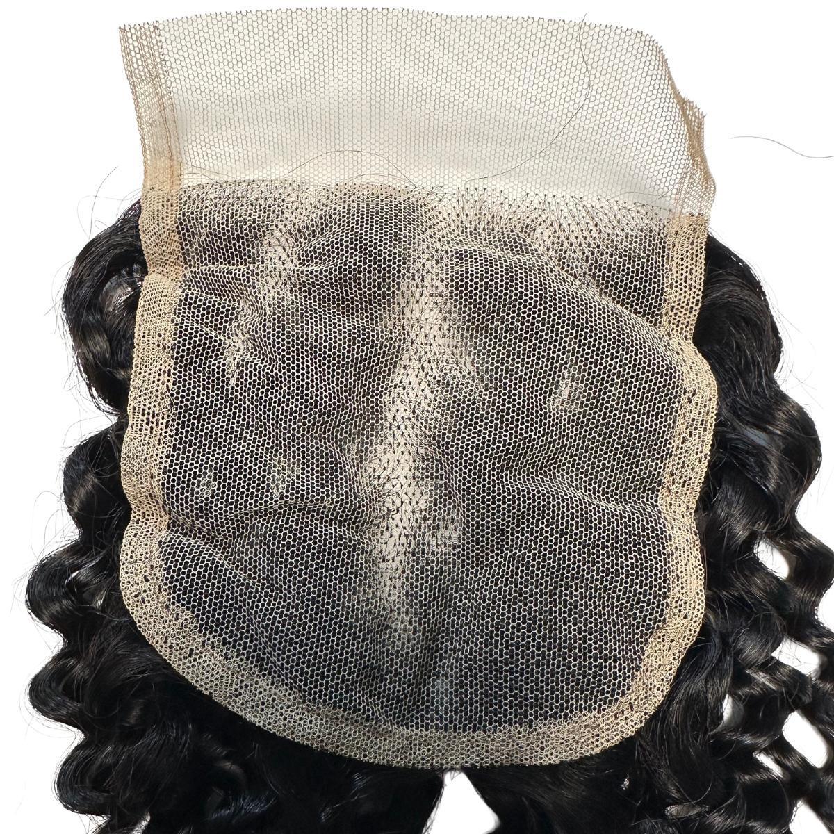warehouse sale curly closure view of lace