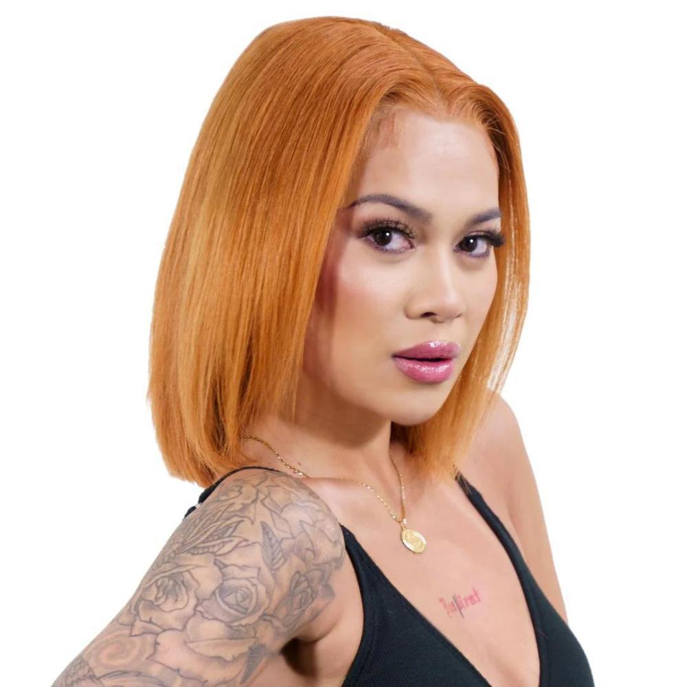 Cinnamon 13x4 Transparent Lace Front 100% Human Hair Bob Wig - Private Label