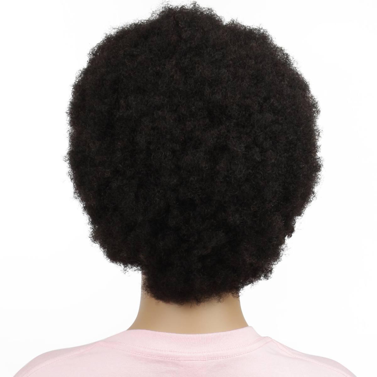 Natural Black Transparent Full Lace 100% Human Hair Afro Wig - Private Label