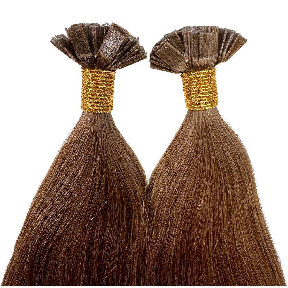 Medium Brown Straight Flat-Tip