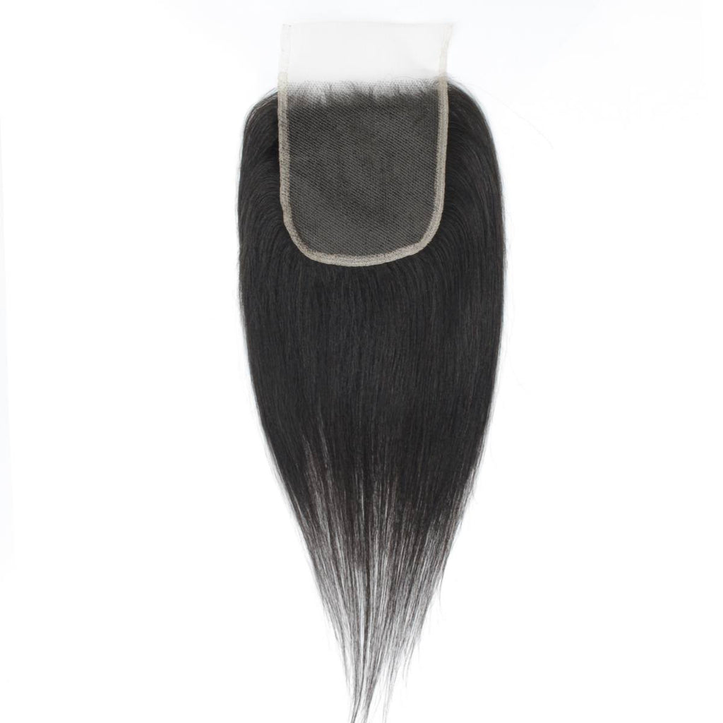 Yaki Straight 4x4 Transparent Lace Human Hair Closure - Private Label