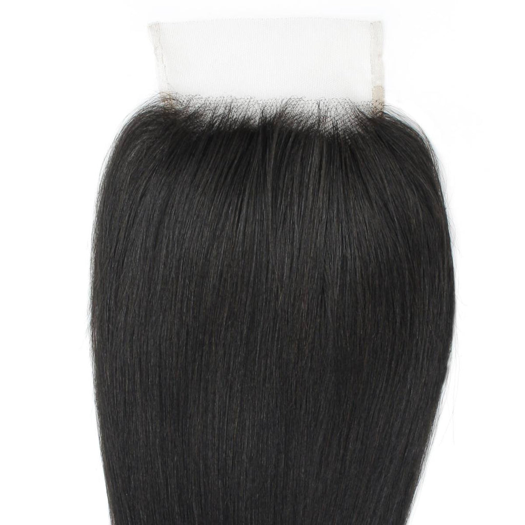 Yaki Straight 4x4 Transparent Lace Human Hair Closure - Private Label