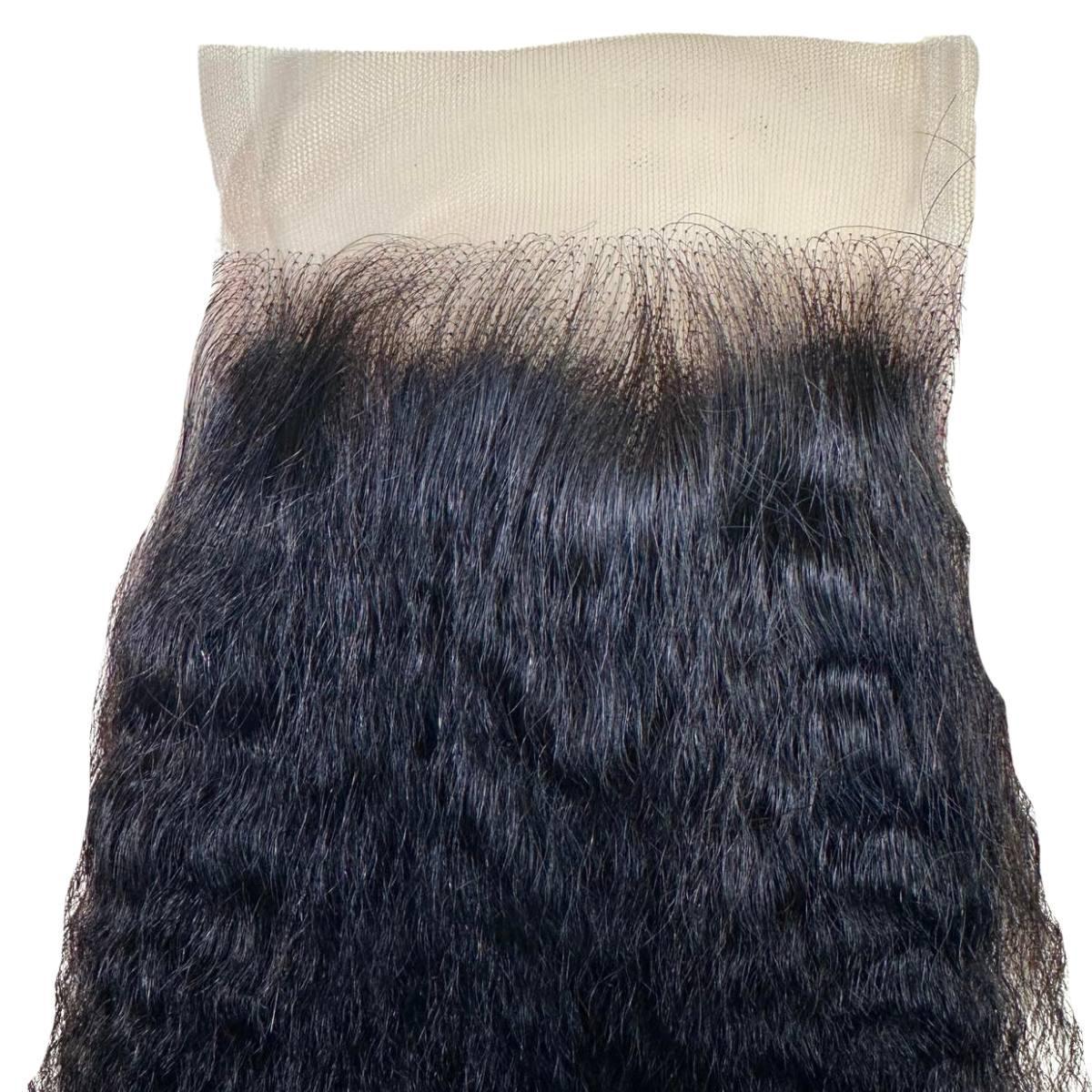 Kinky Straight 4x4 Transparent Lace Human Hair Closure - Private Label