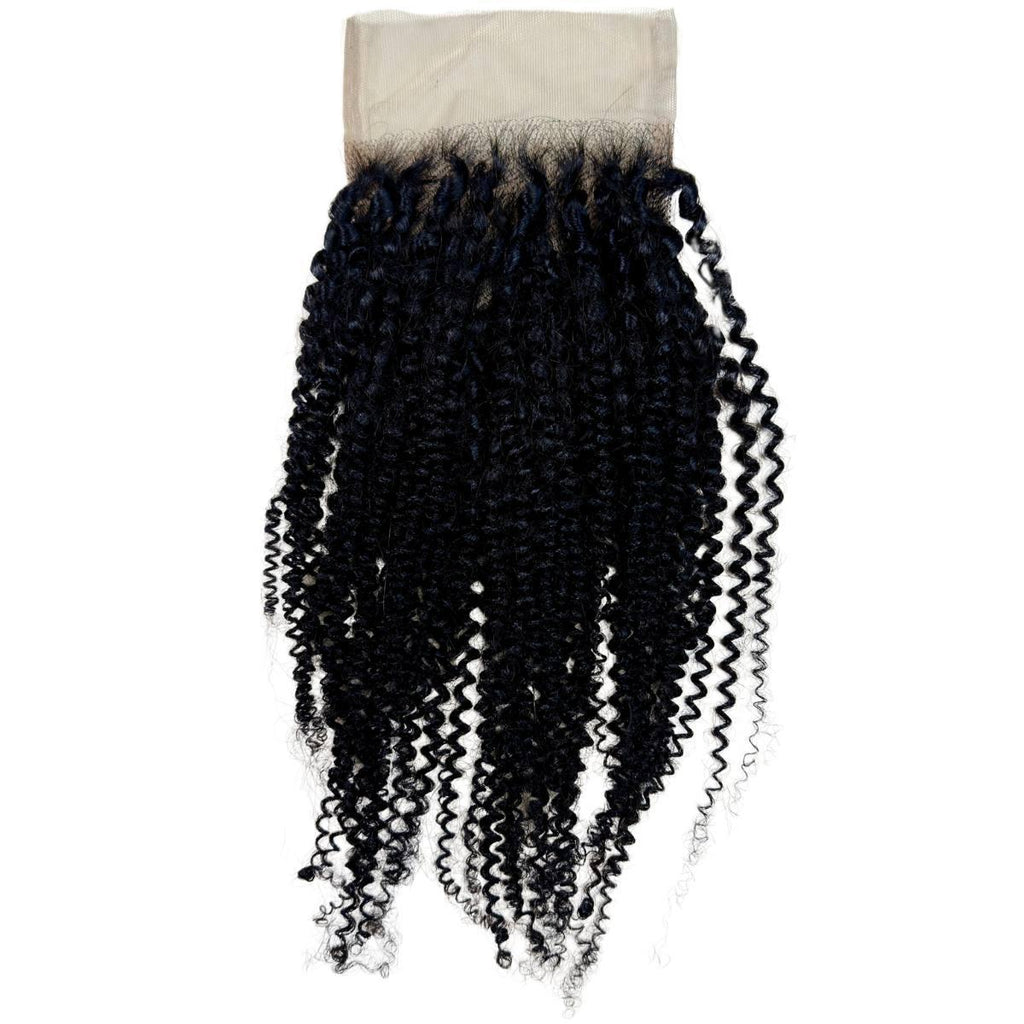 Afro Kinky Curly 4x4 Transparent Lace Human Hair Closure - Private Label