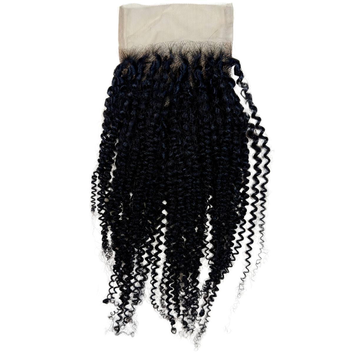 Afro Kinky Curly 4x4 Transparent Lace Human Hair Closure - Private Label
