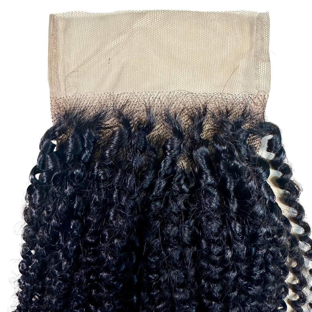 Afro Kinky Curly 4x4 Transparent Lace Human Hair Closure - Private Label