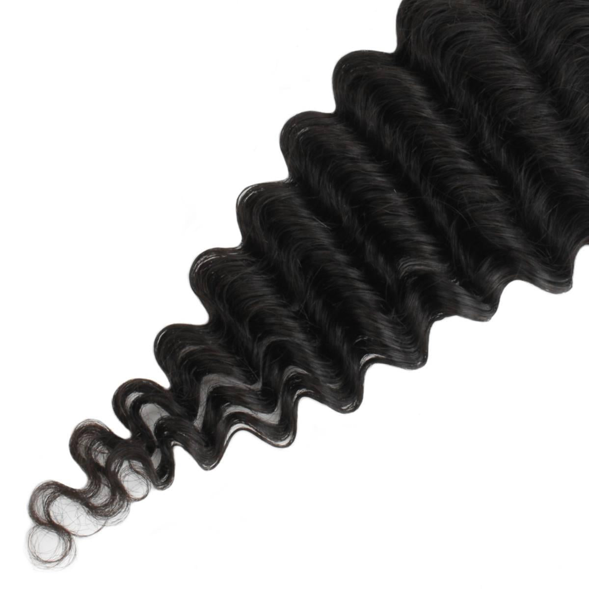 Deep Wave 4x4 Transparent Lace Human Hair Closure - Private Label