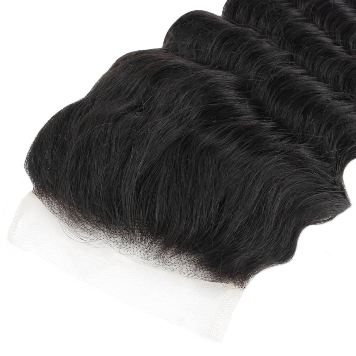 Deep Wave 4x4 Transparent Lace Human Hair Closure - Private Label