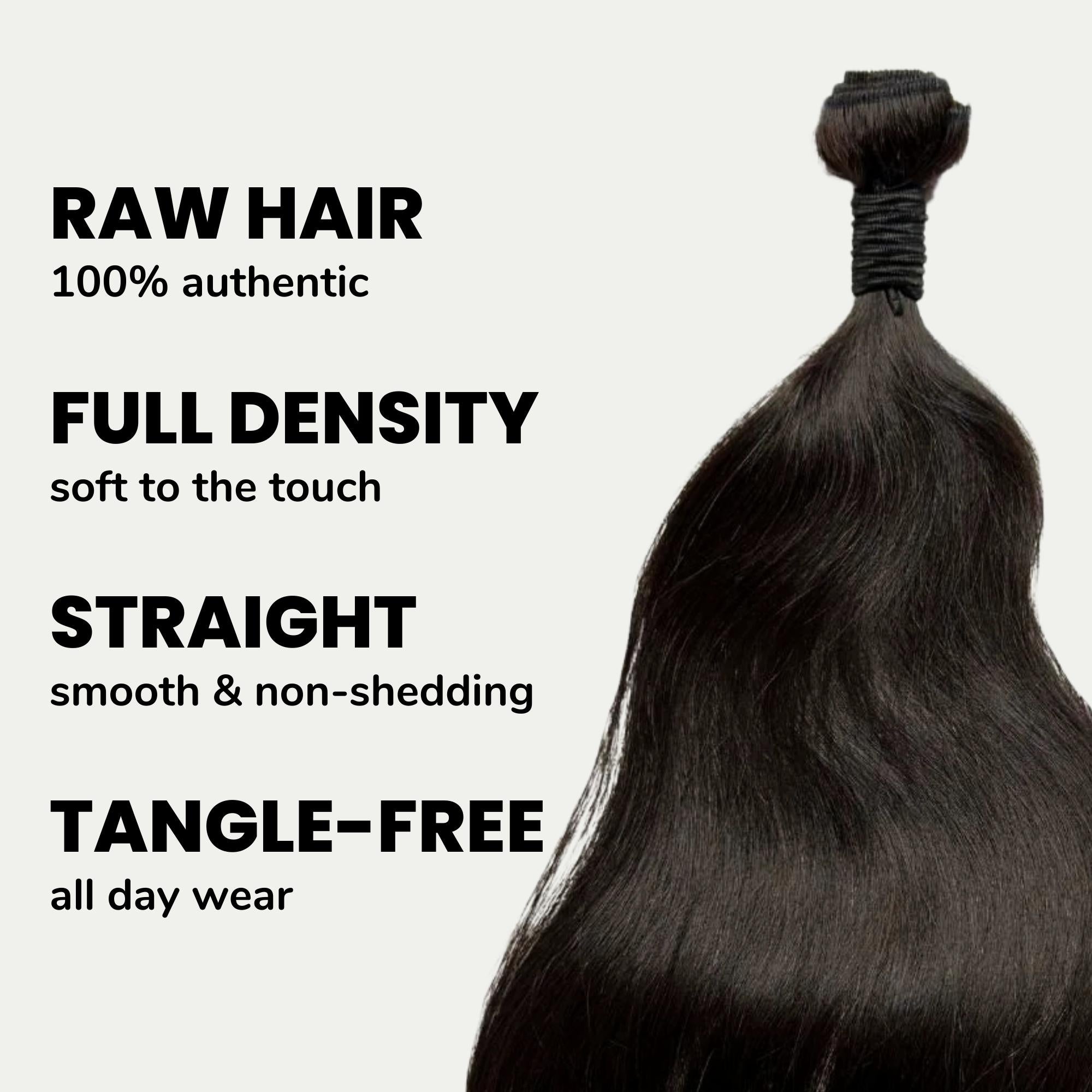 50" Raw Straight 100% Human Hair Bundle - Private Label