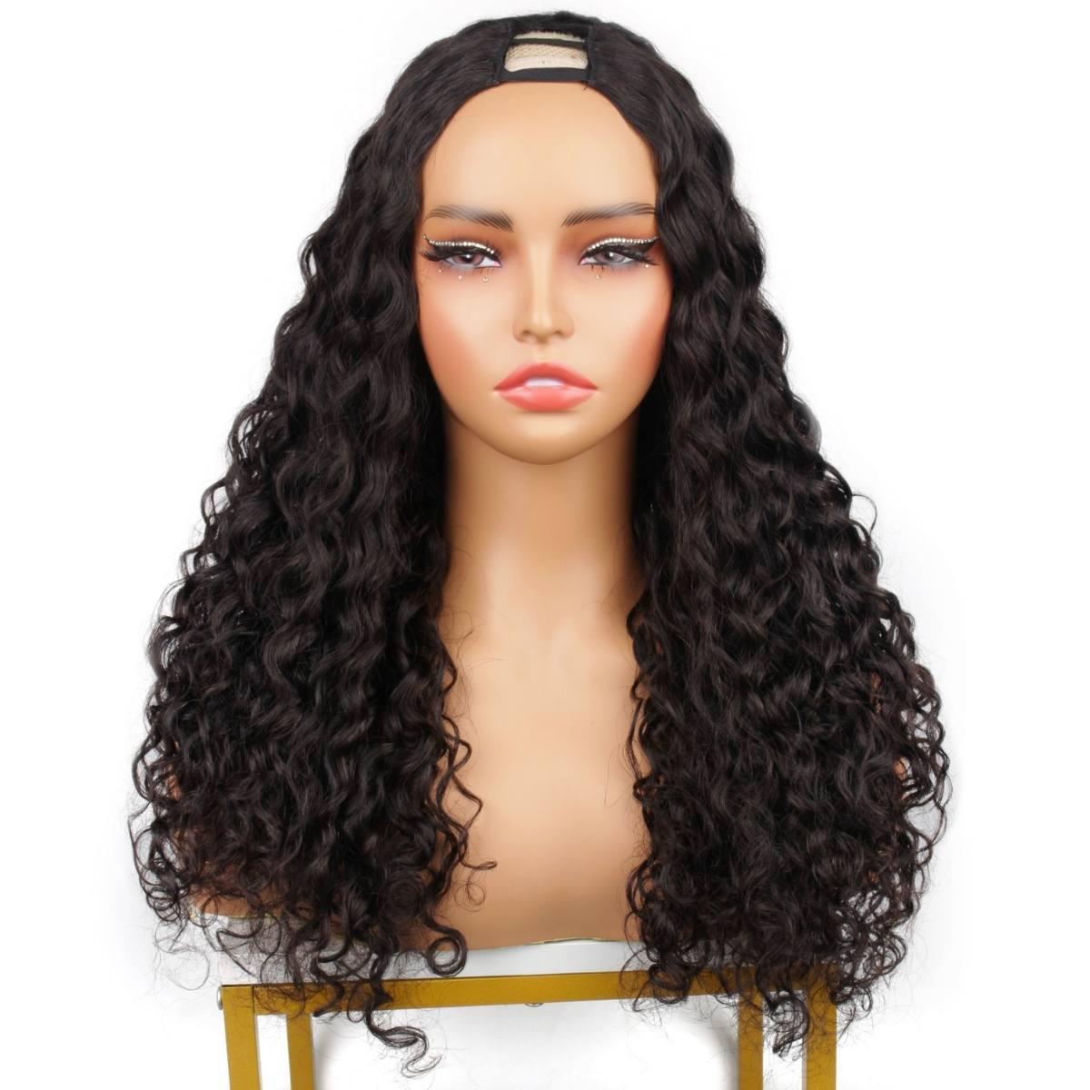 Messy Curl V Part 100% Human Hair Wig - Private Label