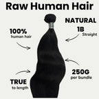 55" Raw Straight 100% Human Hair Bundle - Private Label