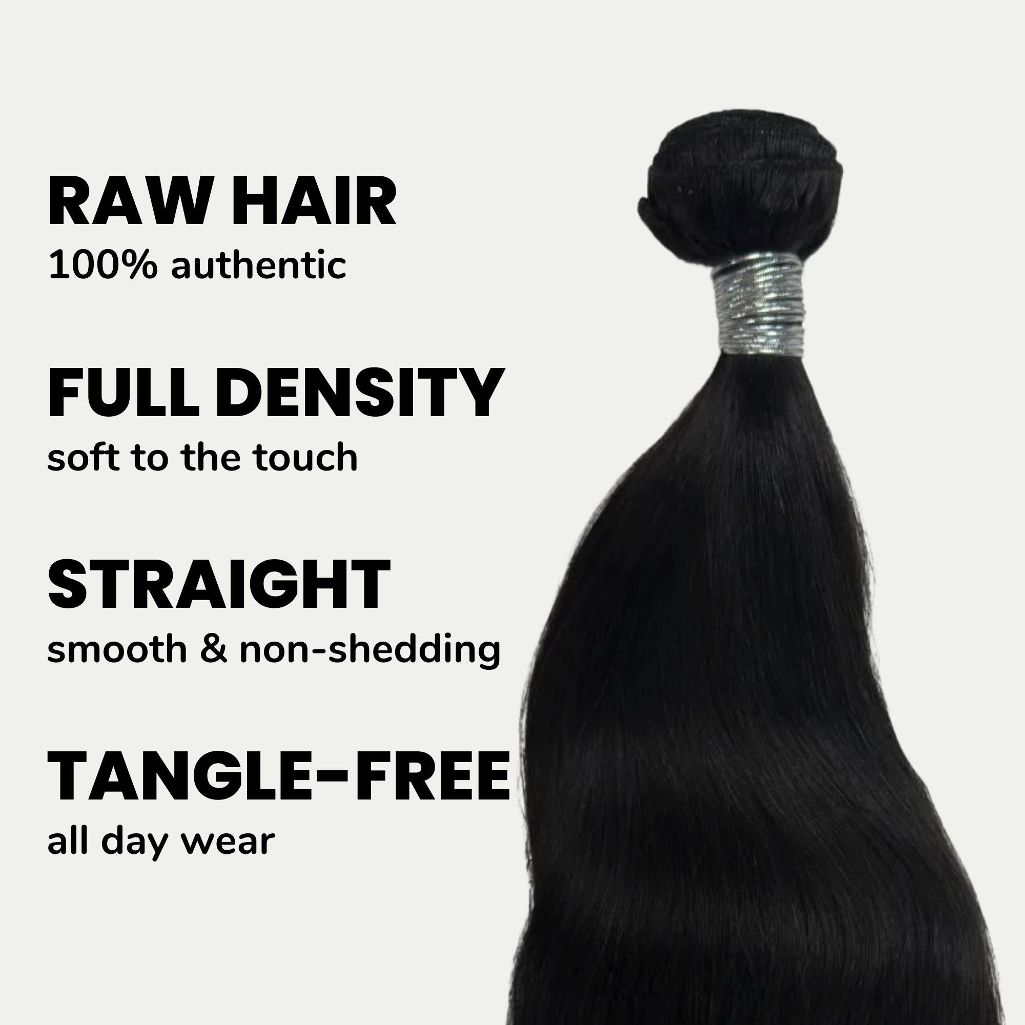 55" Raw Straight 100% Human Hair Bundle - Private Label